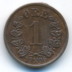Norway, 1 ore, 1906–1907