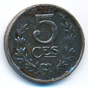 Luxemburg, 5 centimes, 1918–1922