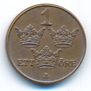 Швеция, 1 эре (1909–1950 г.)