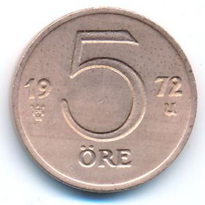 Sweden, 5 ore, 1972