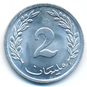 Tunis, 2 millim, 1960