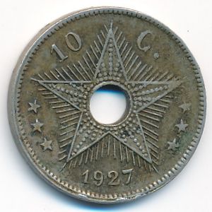 Belgian Congo, 10 centimes, 1927