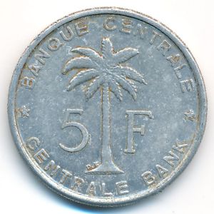 Ruanda-Urundi, 5 francs, 1958