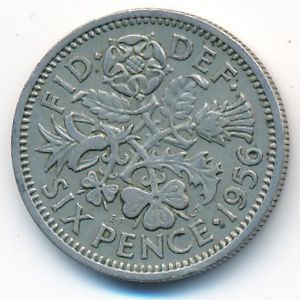 Великобритания, 6 пенсов (1956 г.)