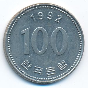 Южная Корея, 100 вон (1992 г.)