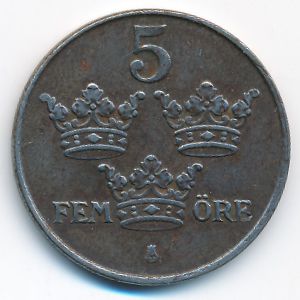 Sweden, 5 ore, 1947