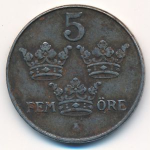 Sweden, 5 ore, 1948