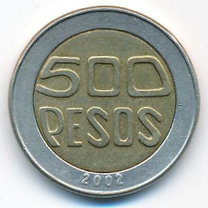 Колумбия, 500 песо (2002 г.)