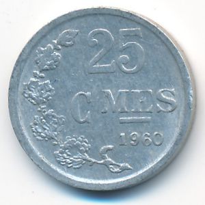 Luxemburg, 25 centimes, 1960