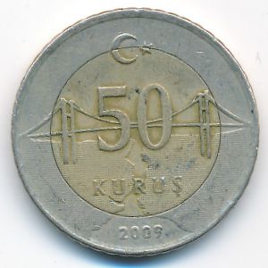 Turkey, 50 kurus, 2009