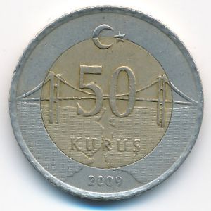 Turkey, 50 kurus, 2009