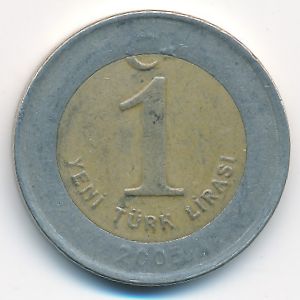 Turkey, 1 new lira, 2005