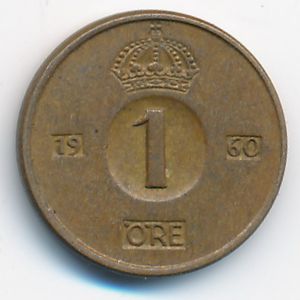 Швеция, 1 эре (1960 г.)