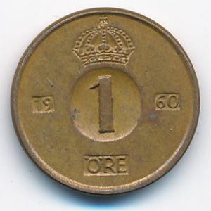 Sweden, 1 ore, 1960