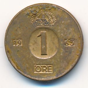 Sweden, 1 ore, 1963