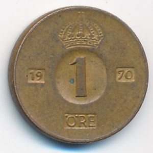 Швеция, 1 эре (1970 г.)