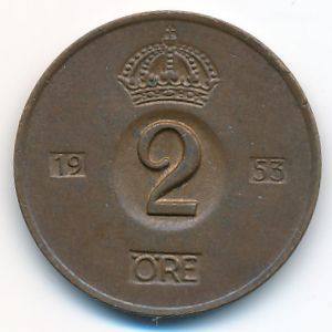 Швеция, 2 эре (1953 г.)