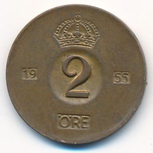 Швеция, 2 эре (1955 г.)