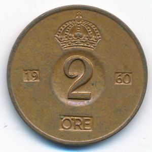 Швеция, 2 эре (1960 г.)