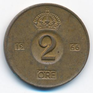 Швеция, 2 эре (1966 г.)