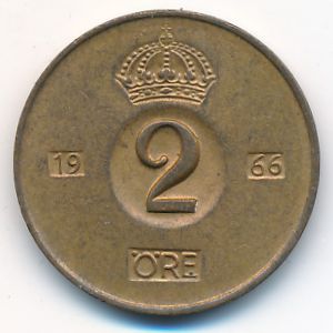 Швеция, 2 эре (1966 г.)