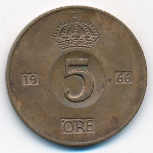 Sweden, 5 ore, 1966