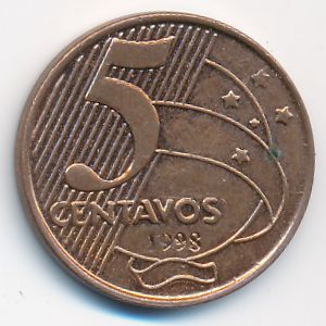 Brazil, 5 centavos, 1998