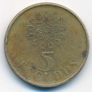 Portugal, 5 escudos, 1987