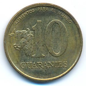Paraguay, 10 guaranies, 1996
