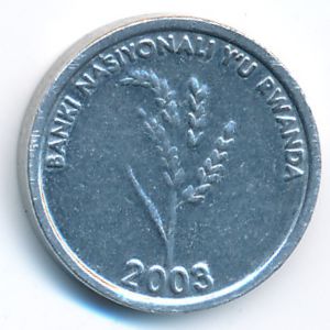 Rwanda, 1 franc, 2003