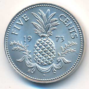 Bahamas, 5 cents, 1971–1973