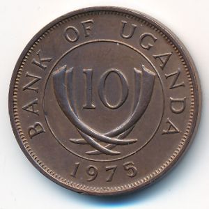Uganda, 10 cents, 1966–1975