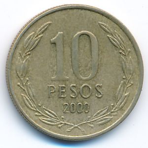 Chile, 10 pesos, 2000