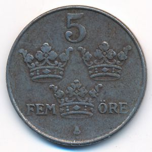 Sweden, 5 ore, 1942