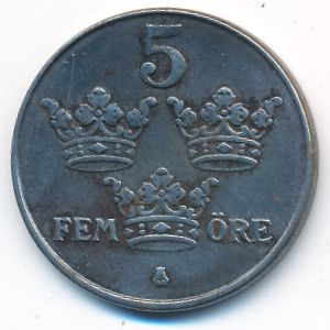 Sweden, 5 ore, 1947