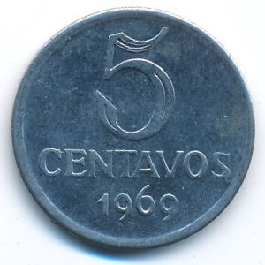 Бразилия, 5 сентаво (1969 г.)