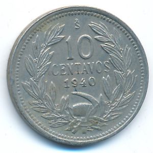 Чили, 10 сентаво (1940 г.)