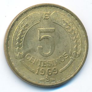 Chile, 5 centesimos, 1969