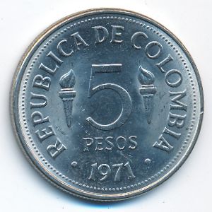 Колумбия, 5 песо (1971 г.)