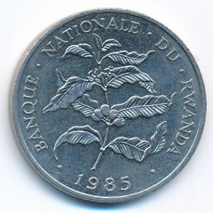 Rwanda, 10 francs, 1985