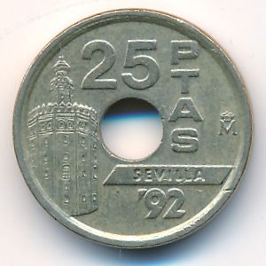 Испания, 25 песет (1992 г.)