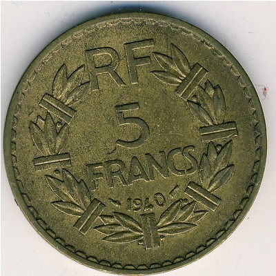 Франция, 5 франков (1938–1940 г.)