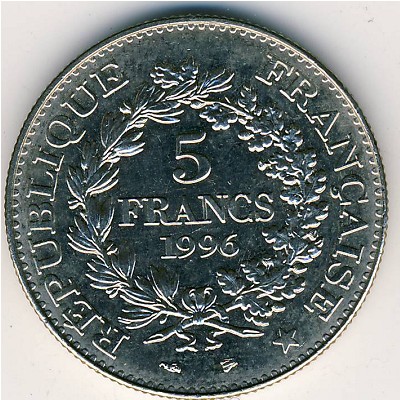 France, 5 francs, 1996