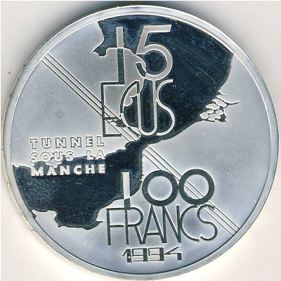 France, 100 francs - 15 ecus, 1994