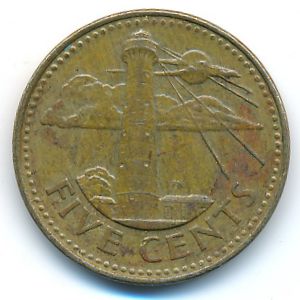 Barbados, 5 cents, 2004