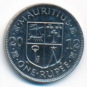 Mauritius, 1 rupee, 2012