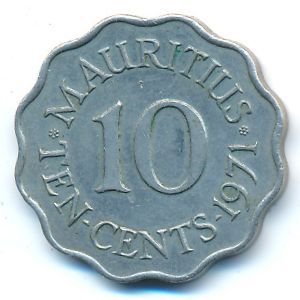 Mauritius, 10 cents, 1971