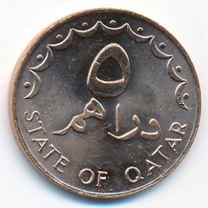 Qatar, 5 dirhams, 1973–1978