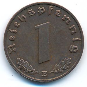 Nazi Germany, 1 reichspfennig, 1936–1940