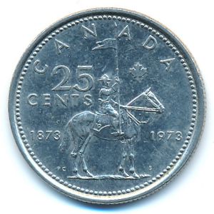Canada, 25 cents, 1973